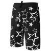 Casual Elastic Straight Leg Stars Printed Drawstring Men's Shorts - Noir XL
