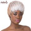 Blanc élégant Ombre Light Brown court synthétique Haircut capless droite Adiors perruque pour les femmes - Ombre 1211 