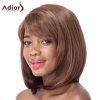 Brown capless Mixed Straight Side Bang perruque synthétique pour les femmes - Brun 
