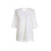 Rafraîchissant style Polyester manches courtes col en V dentelle épissage femmes s 'Blouse - Blanc ONE SIZE