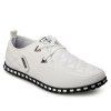 Fashionable Plaid and Metal Design Men's Casual Shoes - Blanc 43