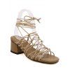 Trendy Lace-Up et Strappy Sandales design pour les femmes - Abricot 39