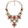 Charming Faux Gem Embellished Hollow Out Necklace For Women - d'or 