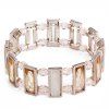 Delicate Faux cristal Rectangle Elasticité Bracelet pour les femmes - Argent 
