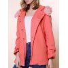 Stunning Style Worsted Long Sleeves Bow Tie Solid Color Women's Coat - PINK M