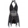 De plus Femmes Taille de l  'Trendy Halter Polka Dot Two-Piece Swimsuit - Noir L