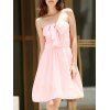 Robe bustier sexy manches bowknot embellies femmes - Rose XL