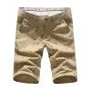 Men's Casual Zip Fly Printed Plus Size Shorts - Kaki 40