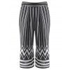 Les femmes à la mode d  'Striped Zig Zag recadrées Pants - Noir M