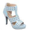 Sandals évider et Zipper design Femmes  's à la mode - Bleu clair 39