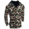 Loose Fit Hooded Fashion Multi-Pocket Camo Pattern Long Sleeve Men's Thicken Cotton Blend Coat - LIGHT GRAY L