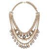 Graceful multicouches Faux Collier Opale pour les femmes - d'or 