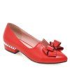 Casual cuir PU et chaussures plates Bow design Femmes  's - Rouge 40