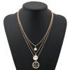 Delicate Multi-Layered faux perle creuse Collier rond Out strass pour les femmes - Champagne 