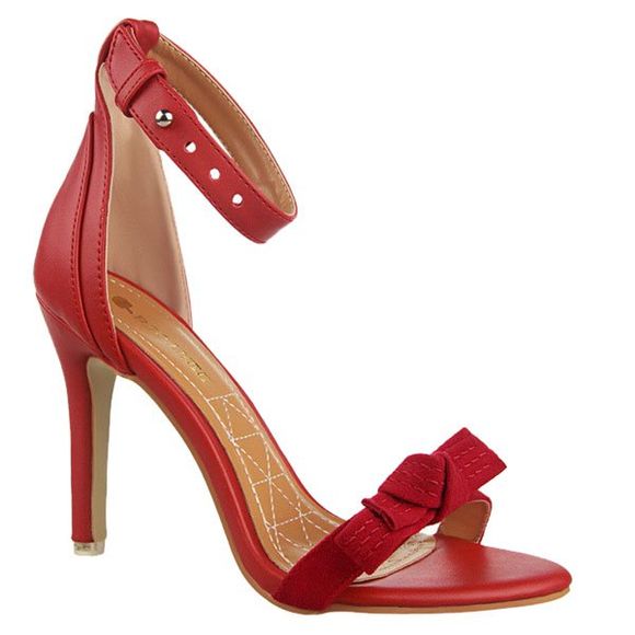 Stylish Bow and Stitching Design Women's Sandals - Rouge 36