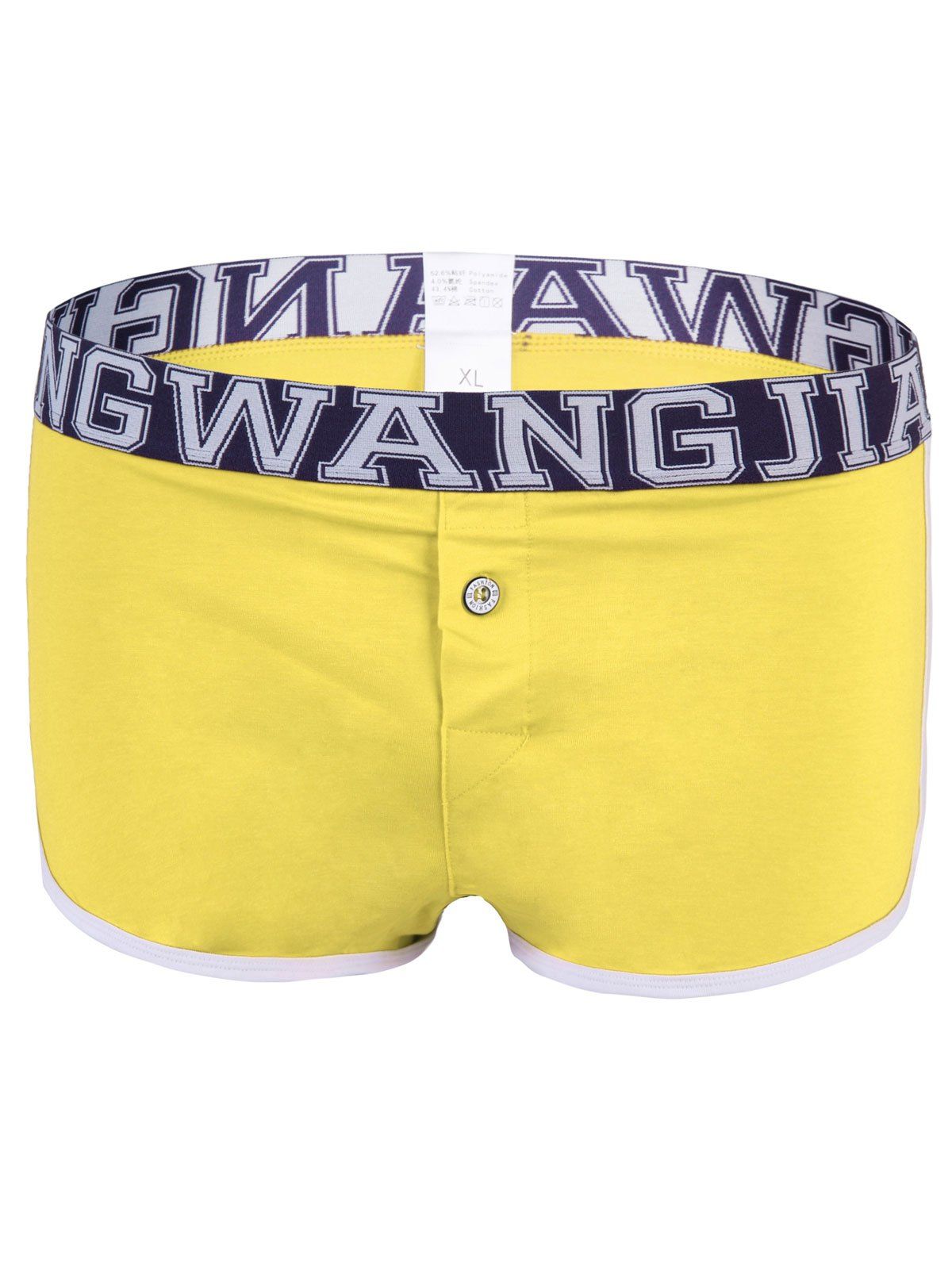 

Men's U Pouch Inside Button Design Boxers, Yellow