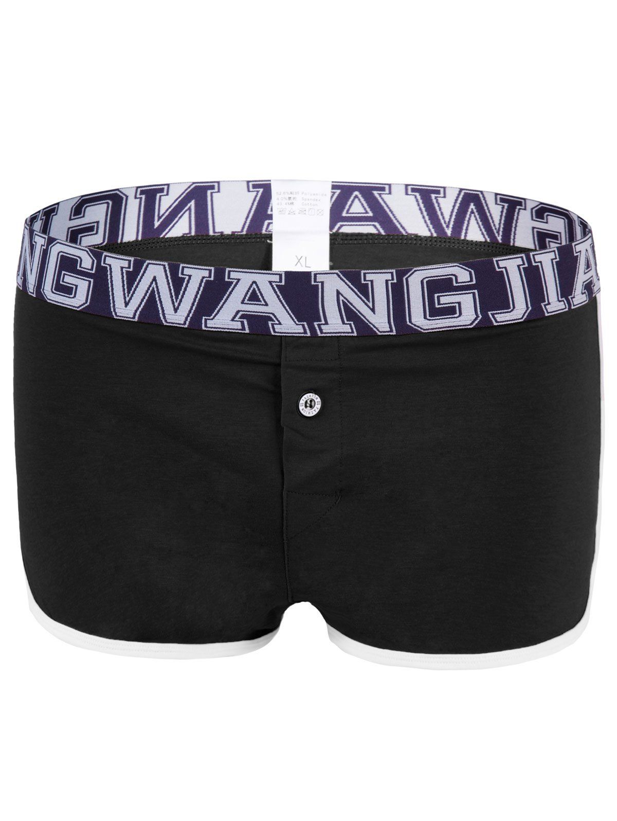 

Men's U Pouch Inside Button Design Boxers, Black