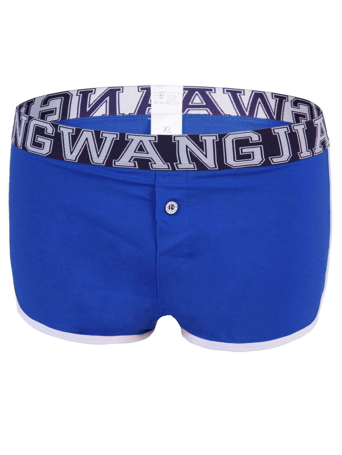 

Men's U Pouch Inside Button Design Boxers, Blue