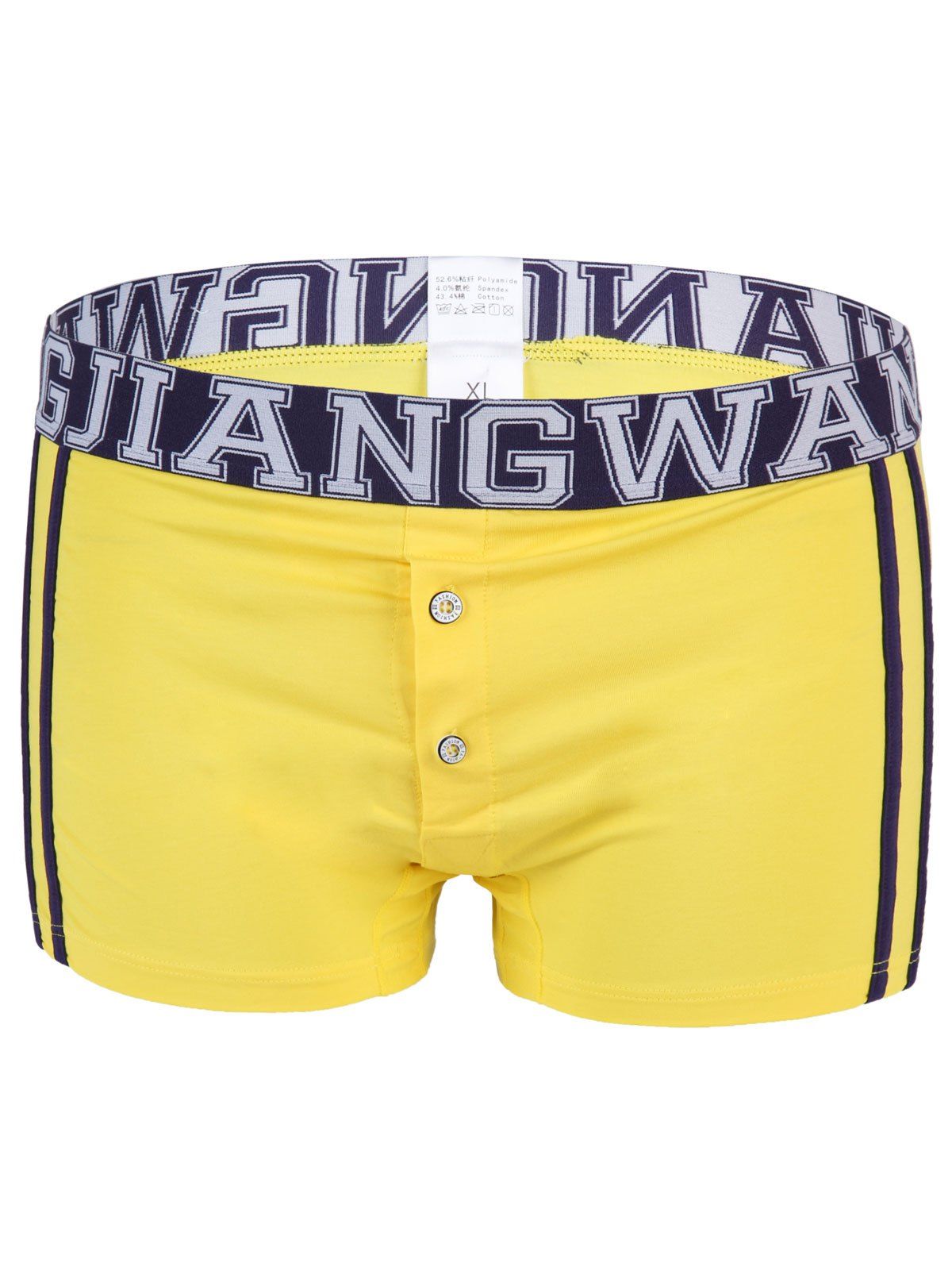 

Casual Men's U Pouch Inside Button Design Boxers, Yellow