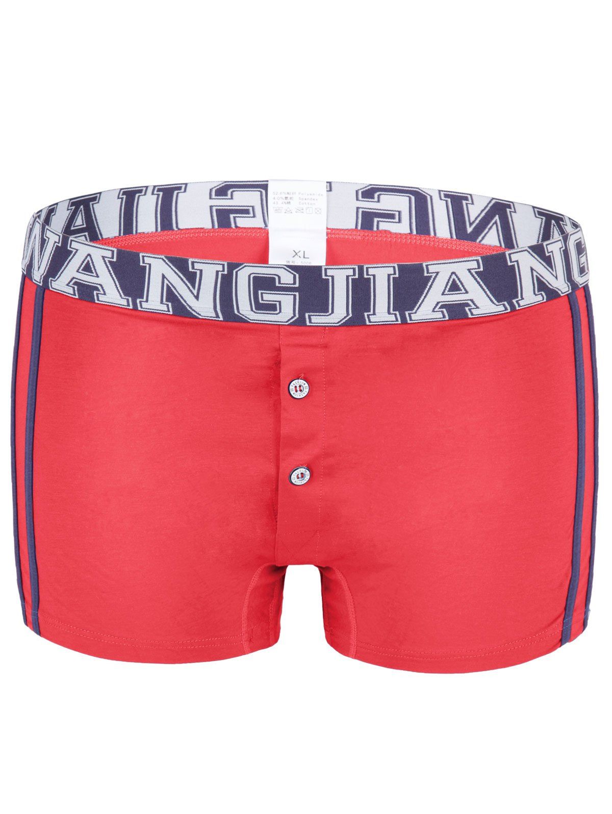 

Casual Men's U Pouch Inside Button Design Boxers, Red