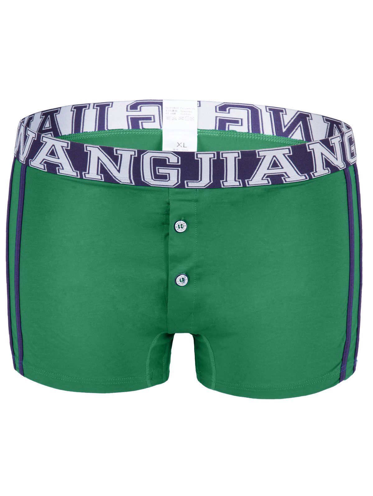 

Casual Men's U Pouch Inside Button Design Boxers, Green