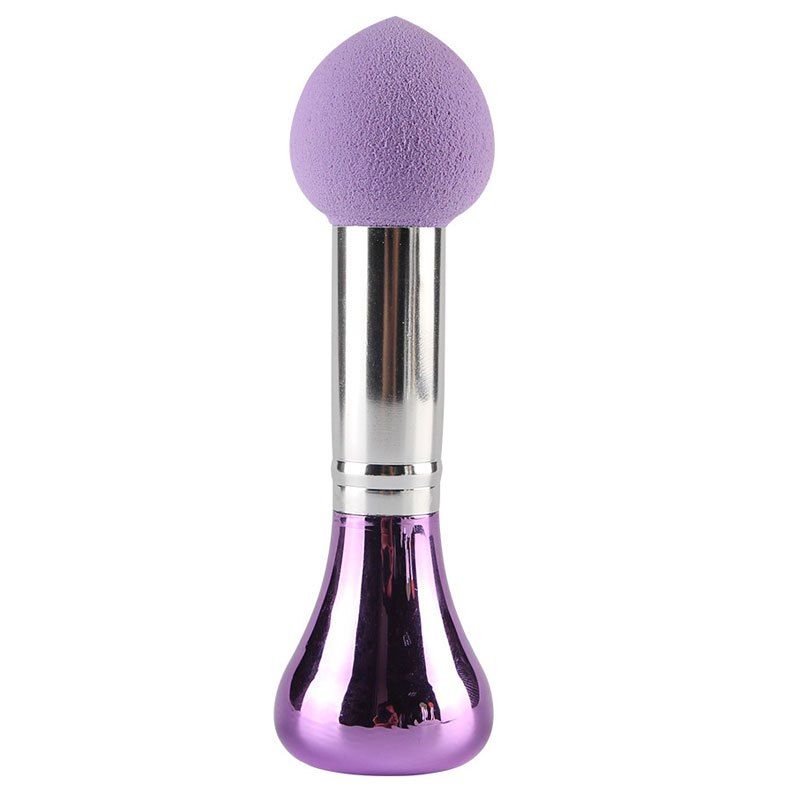 

Cosmetic Peach Shape Multifunction Dual-Use Dry and Wet Powder Puff Brush, Purple