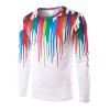 Manches longues Colorful Paint Splatter T-shirt imprimé - multicolore 2XL