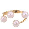 Layered Charme perle artificielle Cuff Bracelet pour les femmes - d'or 