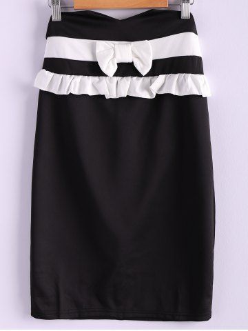 Sweet Style Polyester Bow Tie Flounce Edge Women's Skirt