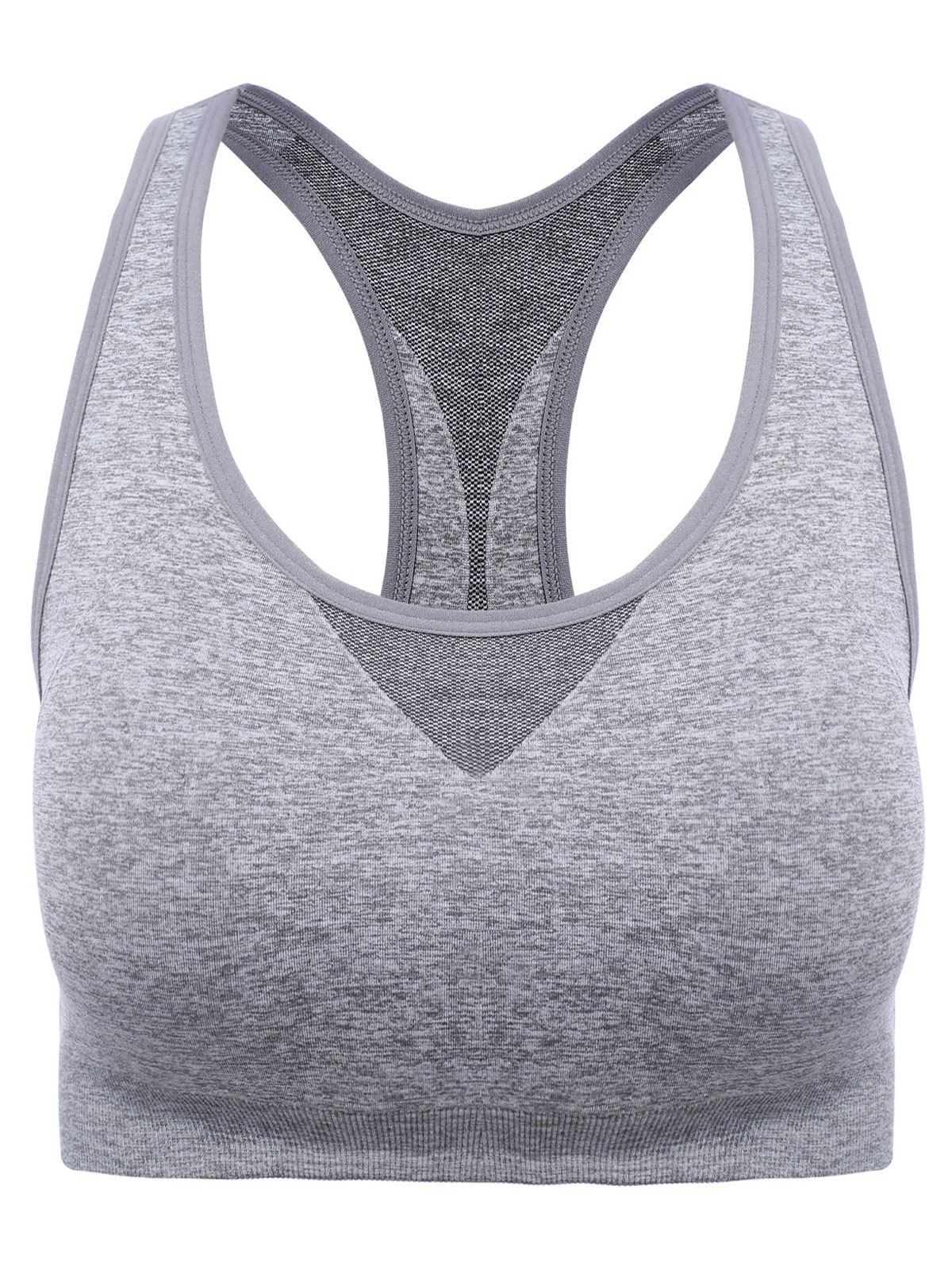 

Stylish Women\'s U Neck Cut Out Racerback Soprt Bra, Gray