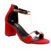 Trendy Métal et Sandals Zipper design Femmes  's - Rouge 36