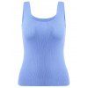 Les femmes à la mode d  'U-Neck Cotton Blend Tank Top - Azur ONE SIZE(FIT SIZE XS TO M)