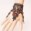 Elegant Faux Ruby Skull Flower Hollowed Lace Bracelet For Women - Noir 
