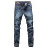 Slim Fit Straight Leg Red Metal Rivets Agrémentée Zipper Fly Jeans Pour Hommes - Bleu profond 28