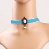 Elegant Faux Pearl Hollowed Chokers Necklace For Women - Bleu 
