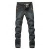 Modish Straight Leg Side Métal Rivets Agrémentée Zipper Fly Jeans Pour Hommes - gris foncé 29