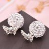 Pair of Cute Butterfly Rhinestoned Earrings For Women - Argent 