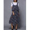 Chic Round Neck White T-Shirt + Tiny Floral Print Spaghetti Strap Dress Women's Twinset - Bleu Violet ONE SIZE(FIT SIZE XS TO M)