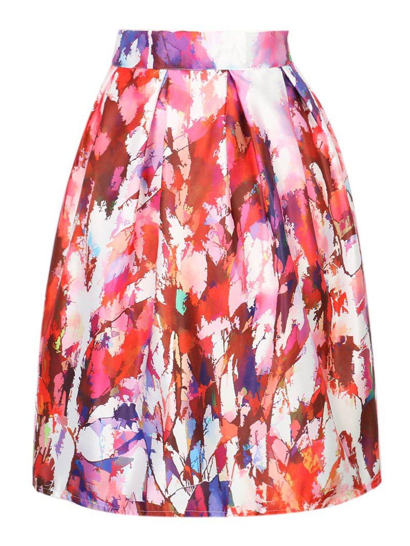 

Fashion High Waisted Printed A Line Skirt For Women, Colormix