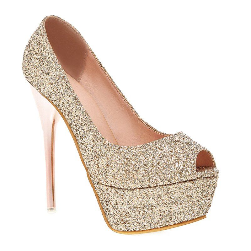 [17% OFF] 2021 Stylish Sequined Cloth And Stiletto Heel Design Women's ...