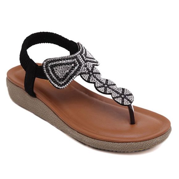 Loisirs perlage et Sandals élastique design femme  's - Noir 39