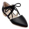 Élégant Couleur Solide et chaussures plates laçage design Femmes  's - Noir 39