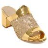 Stylish Metal Color and Mesh Design Women's Slippers - d'or 37