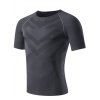 Slim Fit Compression Col rond Gym T-shirt pour les hommes - Gris XL