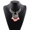 Style rétro strass Embossed Cone Collier Tassel pour les femmes - Rose 