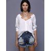 BF Style V-Neck Long Sleeve ShirtFor Women - Blanc XL