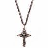 Gothic Style Rhinestone Crucifix Necklace For Women - Noir 