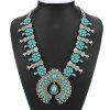 Collier avec pendentif style rétro turquoise bowknot géométrique pour les femmes - Bleu Tiffany 
