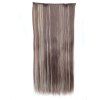 Chaleur Trendy résistant Clip-In synthétique couleurs mélangées longue ligne droite Extension de cheveux des femmes - multicolore 