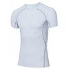 Slimming Elastic Solide Couleur Col rond T-Shirt Men 's  Gym - Blanc S